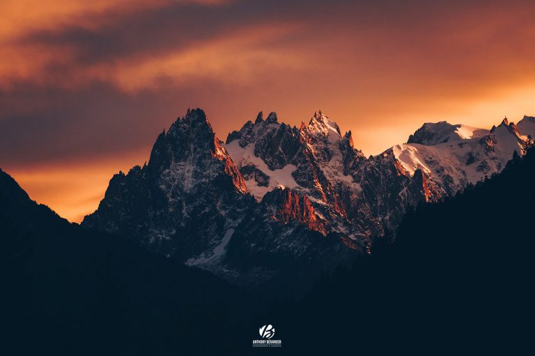 Chamonix coucher de soleil